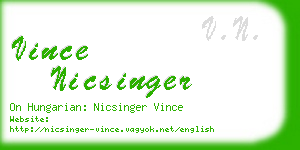 vince nicsinger business card